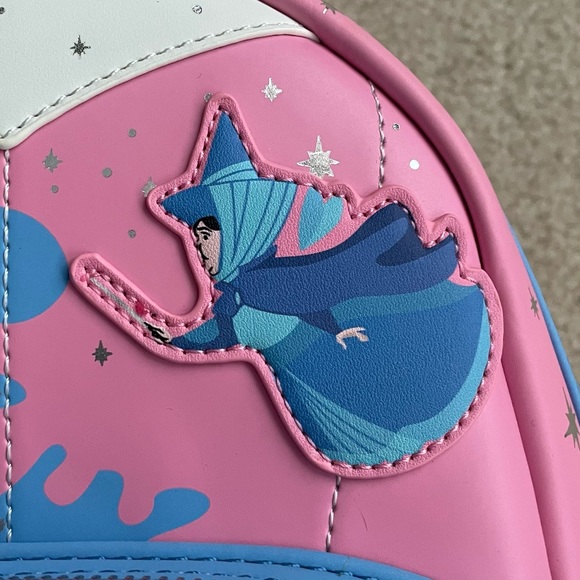 Loungefly Sleeping Beauty Fairy Godmothers Make it Pink / Blue Mini Backpack - Picture 13 of 16